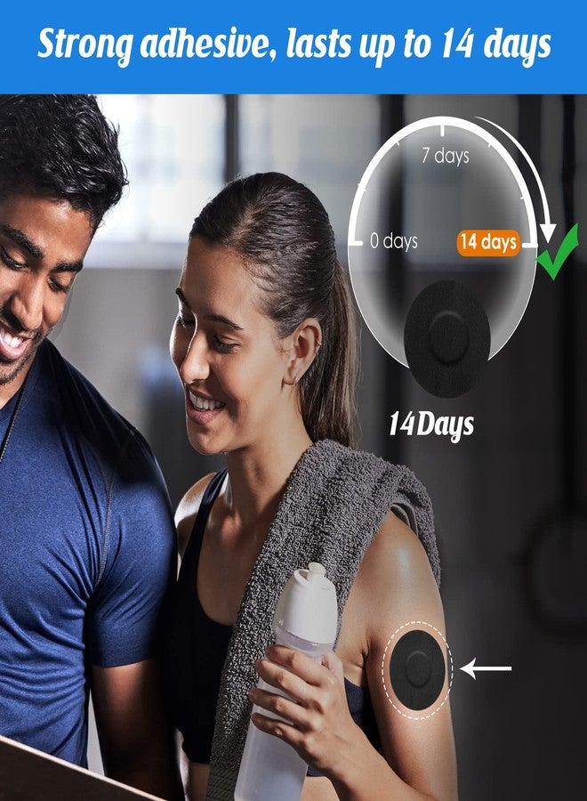 YOUSHARES 40pcs Free Style Sensor Covers for Libre 1, 2,3 – Waterproof & Sweatproof CGM Sensor Patches for 10-14 Days, Continuous Glucose Monitor Adhesive Tape (Black) - Image 3